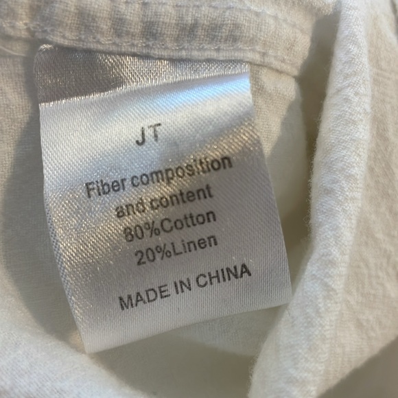 Apraw cotton/linen white shirt. Men's size L. Like new condition. Very stylish! - Picture 7 of 8